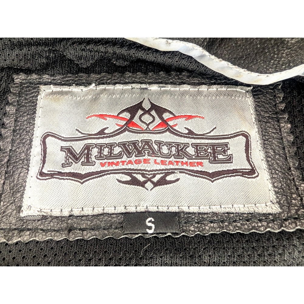 Milwaukee Vintage Leather Ladies Love to Ride Event Leather Vest - Size S black - Picture 13 of 16